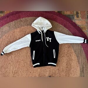Burlington Vermont Black and White Zip Up Hoodie